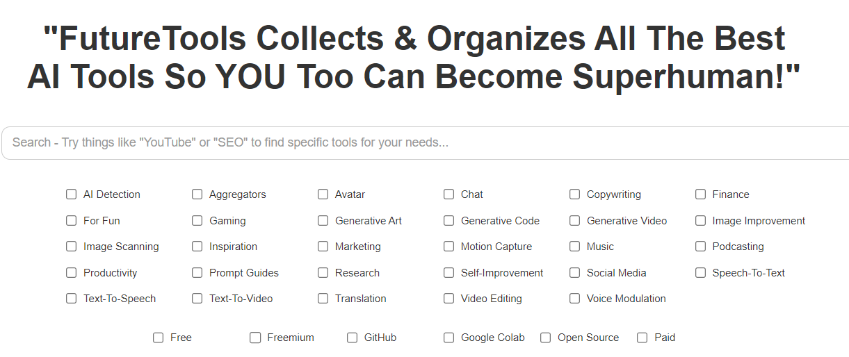 future tools io - new ai tools