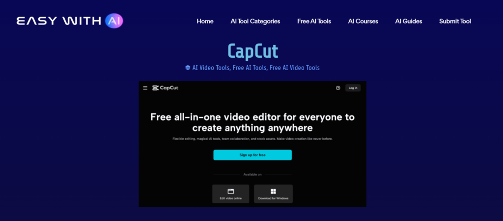 Cap Cut - top 5 ai video editor